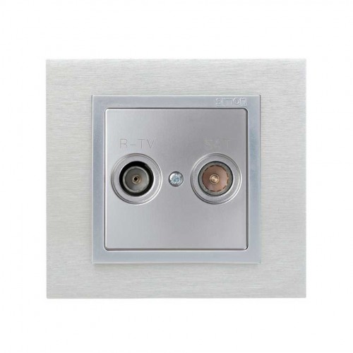 Placa para tomas inductivas de R-TV+SAT aluminio Simon 82