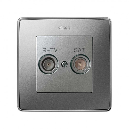 Placa para tomas inductivas de R-TV+SAT aluminio frío Simon 82 Detail
