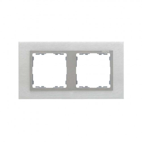 Marco para 2 elementos inox mate interior aluminio Simon 82 Nature
