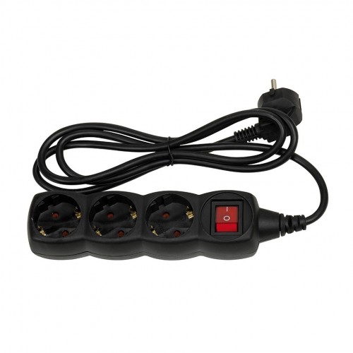 BASE MÚLTIPLE 3 TOMAS 16A 250V~ NEGRA CON INTERRUPTOR Y 1,5 METROS DE CABLE H05VV-F 3G1MM² SIMON BRICO