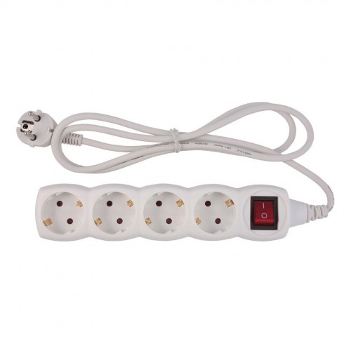 BASE MÚLTIPLE 4 TOMAS 16A 250V~ BLANCA CON INTERRUPTOR Y 1,5 METROS DE CABLE H05VV-F 3G1MM² SIMON BRICO