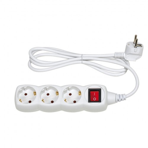 BASE MÚLTIPLE 3 TOMAS 16A 250V~ BLANCA CON INTERRUPTOR Y 1,5 METROS DE CABLE H05VV-F 3G1MM² SIMON BRICO
