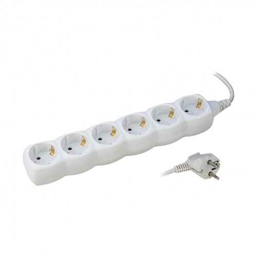 BASE MÚLTIPLE 6 TOMAS 16A 250V~ BLANCA CON 1,5 METROS DE CABLE H05VV-F 3G1MM² SIMON BRICO