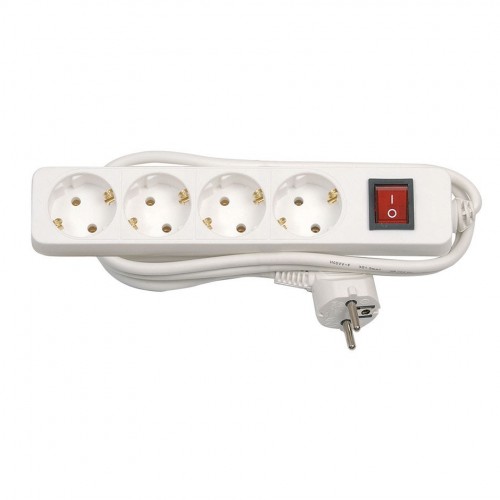 BASE MÚLTIPLE 4 TOMAS 16A 250V~ BLANCA CON INTERRUPTOR Y 3 METROS DE CABLE H05VV-F 3G1,5MM² Simon Brico