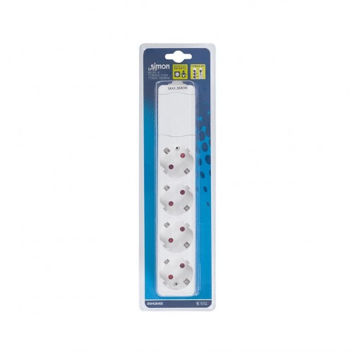 BASE MÚLTIPLE FIJACIÓN APTA PARA PARED 4 TOMAS 16A 250V~ BLANCA SIN CABLE Simon Brico