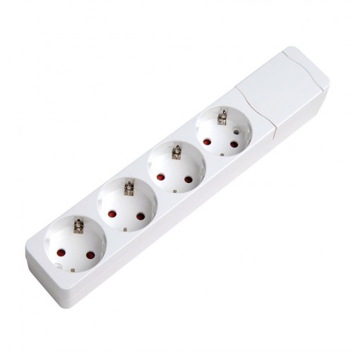 BASE MÚLTIPLE FIJACIÓN APTA PARA PARED 4 TOMAS 16A 250V~ BLANCA SIN CABLE Simon Brico