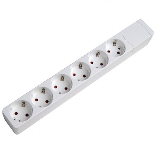 BASE MÚLTIPLE FIJACIÓN APTA PARA PARED 6 TOMAS 16A 250V~ BLANCA SIN CABLE Simon Brico