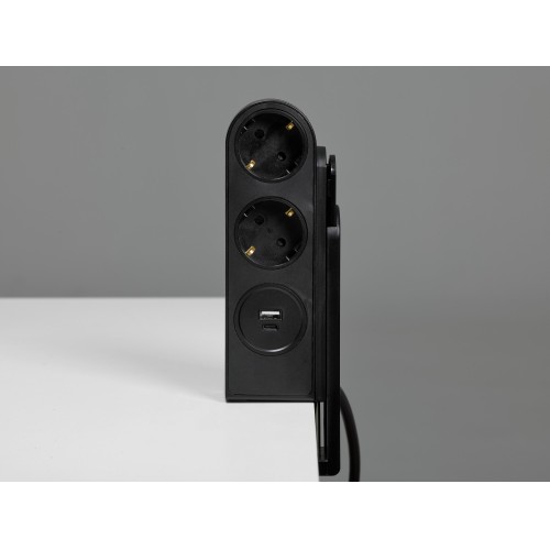 BASE MÚLTIPLE CON CLIP PARA FIJACIÓN PARA MESA 2 TOMAS 16A + 2 USB (A+C) CABLE1,5M 3G1,5 SIMON