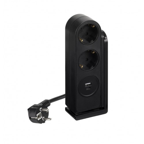 BASE MÚLTIPLE CON CLIP PARA FIJACIÓN PARA MESA 2 TOMAS 16A + 2 USB (A+C) CABLE1,5M 3G1,5 SIMON