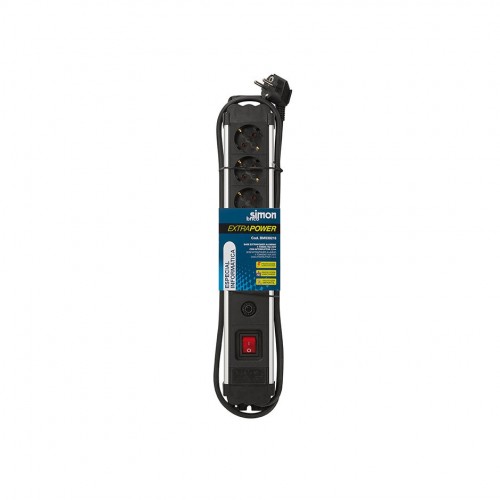 BASE MÚLTIPLE EXTRAPOWER 4 TOMAS 16A 250V~ ALUMINIO C/PROT. SOBRETENSIONES 1,5M CABLE H05VV-F 3G1,5MM² SIMON BRICO