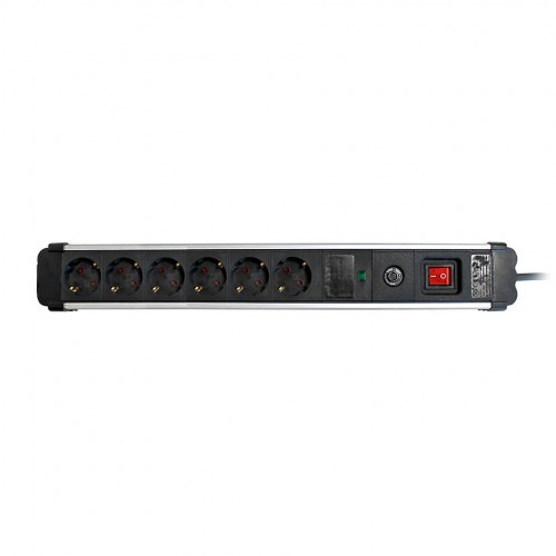 BASE MÚLTIPLE EXTRAPOWER 6 TOMAS 16A 250V~ ALUMINIO C/PROT. SOBRETENSIONES 1,5M CABLE H05VV-F 3G1,5MM² SIMON BRICO