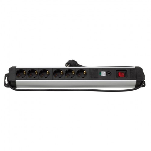 BASE MÚLTIPLE EXTRAPOWER 6 TOMAS 16A 250V~ ALUMINIO C/PROT. SOBRETENSIONES 1,5M CABLE H05VV-F 3G1,5MM² SIMON BRICO