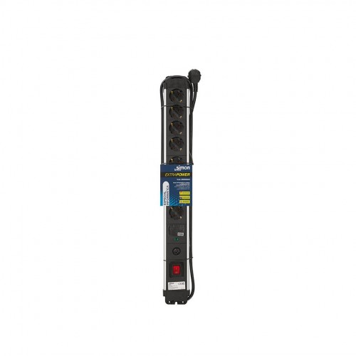 BASE MÚLTIPLE EXTRAPOWER 8 TOMAS 16A 250V~ ALUMINIO C/PROT. SOBRETENSIONES 1,5M CABLE H05VV-F 3G1,5MM² SIMON BRICO