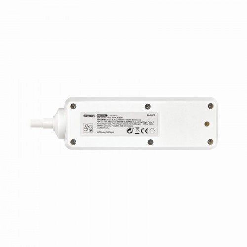 BASE 3 TOMAS CON TT CABLE 2M BLANCO(FAJ)