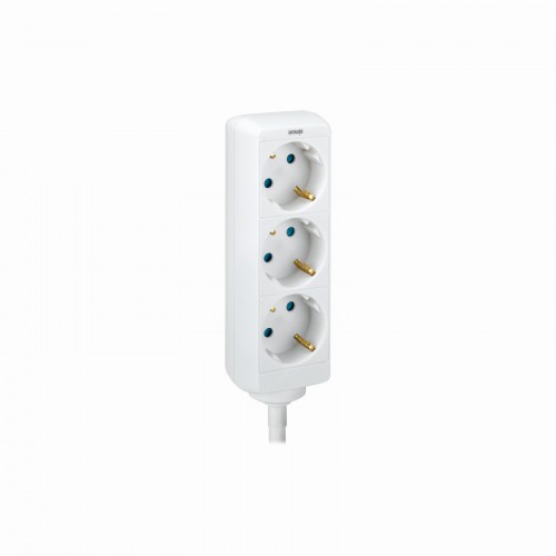 BASE 3 TOMAS CON TT CABLE 2M BLANCO(FAJ)