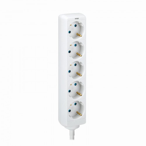 BASE 5 TOMAS CON TT CABLE 2M BLANCO(FAJ)