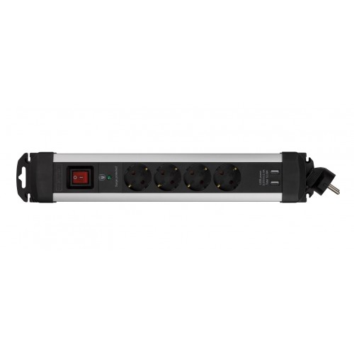 BASE MÚLTIPLE EXTRAPOWER 4 TOMAS 16A 250V + 2 USB CABLE 1,5M 3G1,5 CON PROTECCIÓN EN ALUMINIO SIMON