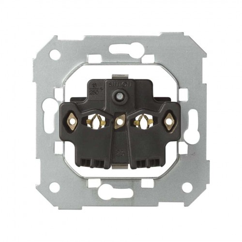 Base de enchufe bipolar 16 A 250V~ con sistema de embornamiento a tornillo