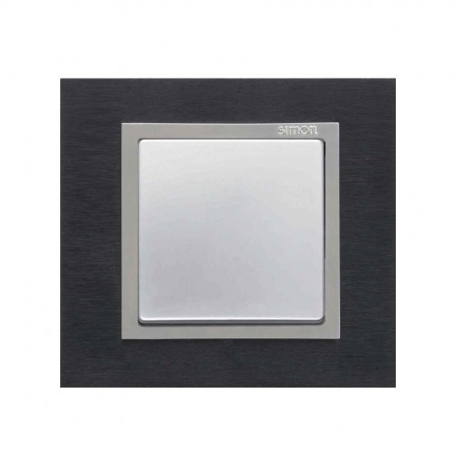 Marco para 2 elementos inox negro interior aluminio Simon 82 Nature