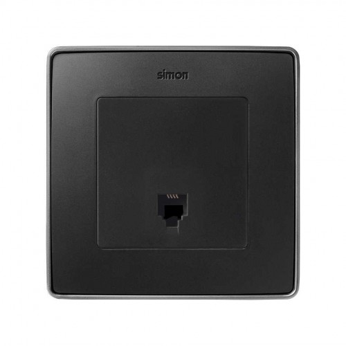 Placa para tomas telefónicas con conectores RJ11 y RJ12 grafito Simon 82