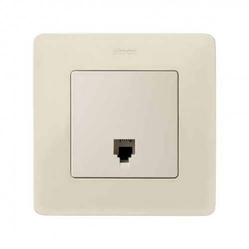 Placa para tomas telefónicas con conectores RJ11 y RJ12 marfil Simon 82