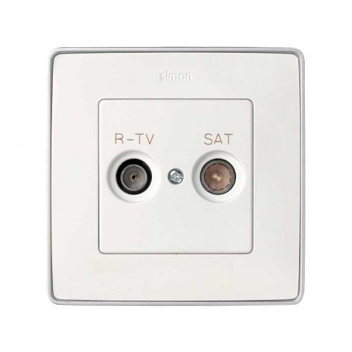 Placa para tomas inductivas de R-TV+SAT blanco Simon 82