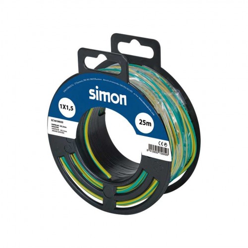 CABLE UNIPOLAR H07V-K 1x1,5MM² 25 METROS AMARILLO/VERDE Simon