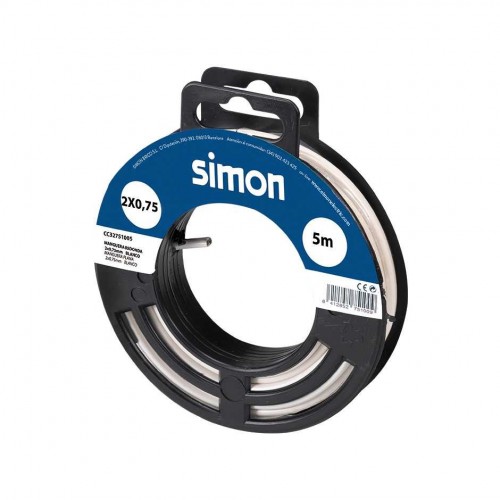 CABLE MANGUERA PLANA H03VVH2-F 2x0,75MM² 5 METROS BLANCO Simon