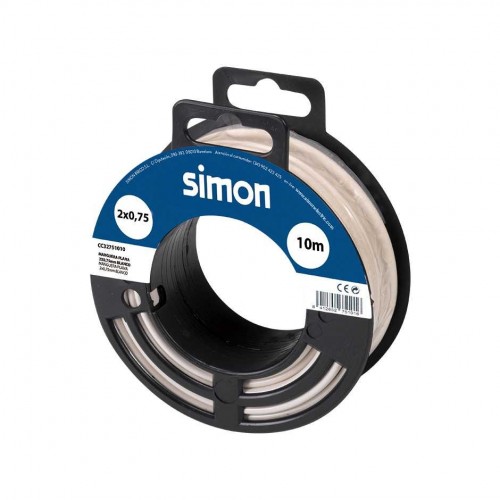 CABLE MANGUERA PLANA H03VVH2-F 2x0,75MM² 10 METROS BLANCO Simon