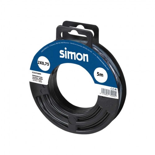 CABLE MANGUERA PLANA H03VVH2-F 2x0,75MM² 5 METROS NEGRO Simon