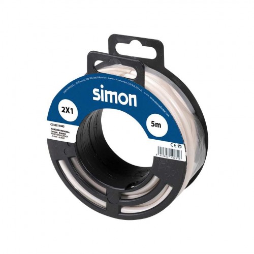 CABLE MANGUERA REDONDA H05VV-F 2x1MM² 5 METROS BLANCO Simon