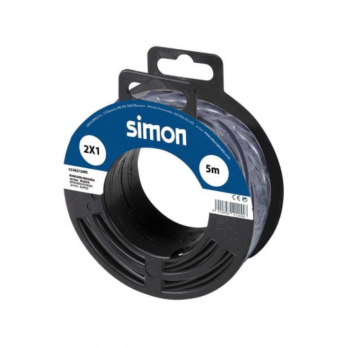 CABLE MANGUERA REDONDA H05VV-F 2x1MM² 5 METROS NEGRO Simon