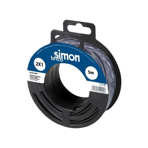 CABLE MANGUERA REDONDA H05VV-F 2x1MM² 5 METROS NEGRO Simon