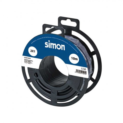 CABLE MANGUERA REDONDA H05VV-F 2x1MM² 10 METROS NEGRO Simon