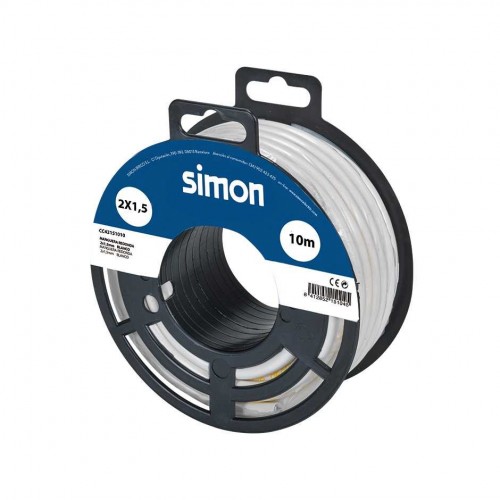 CABLE MANGUERA REDONDA H05VV-F 2x1,5MM² 10 METROS BLANCO Simon