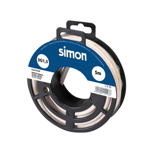 CABLE MANGUERA REDONDA H05VV-F 3G1,5MM² 5 METROS BLANCO Simon