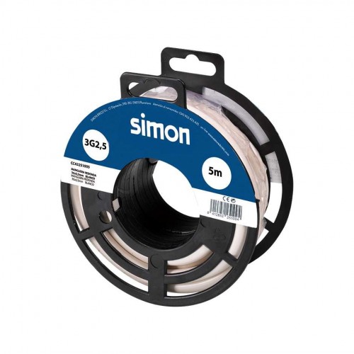 CABLE MANGUERA REDONDA H05VV-F 3G2,5MM² 5 METROS BLANCO Simon