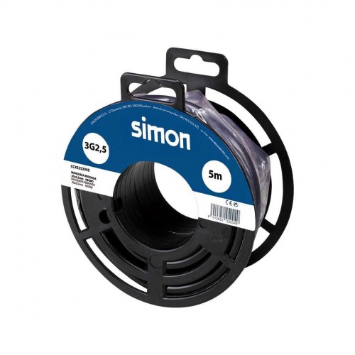 CABLE MANGUERA REDONDA H05VV-F 3G2,5MM² 5 METROS NEGRO Simon