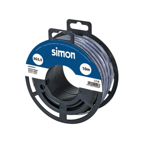 CABLE MANGUERA REDONDA H05VV-F 3G2,5MM² 10 METROS NEGRO Simon