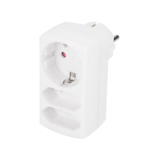 ADAPTADOR 2 TOMAS FRONTAL 10A + 1 TOMA 16A 250V BLANCO SIMON BRICO