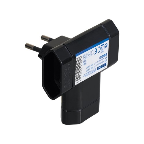 ADAPTADOR TRIPLE LATERAL 10A 250V NEGRO Simon