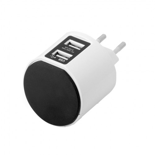 ADAPTADOR 2 PUERTOS USB 3,15A BLANCO/NEGRO CON SOPORTE EXTRAÍBLE PARA SMARTPHONES SIMON BRICO