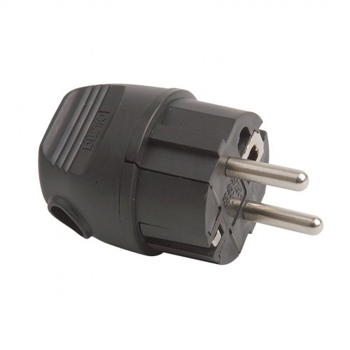 CLAVIJA SALIDA LATERAL 16A 250V NEGRA SIMON