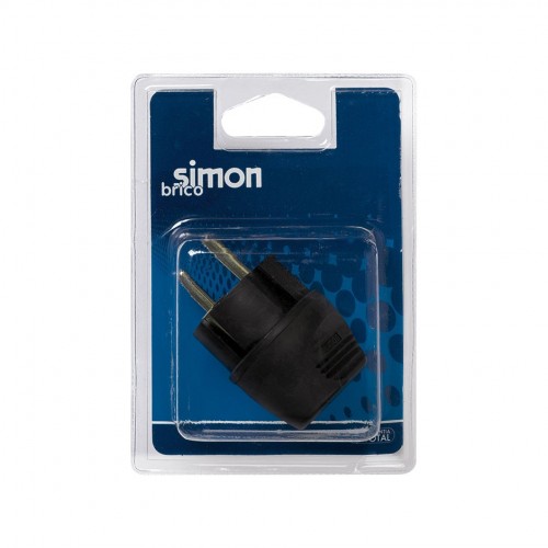 CLAVIJA SALIDA LATERAL 16A 250V NEGRA SIMON