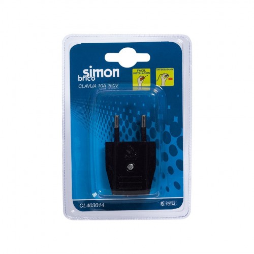 CLAVIJA 10A 250V NEGRA Simon Brico