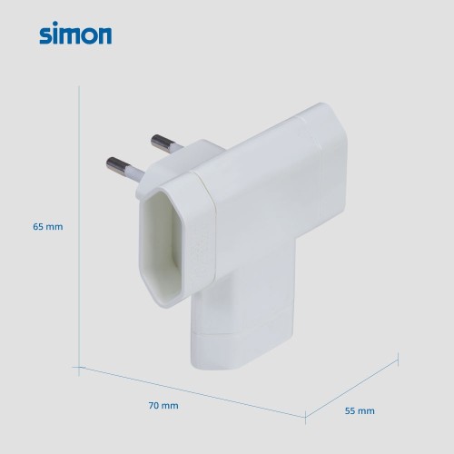 ADAPTADOR TRIPLE LATERAL 10A 250V BLANCO SIMON