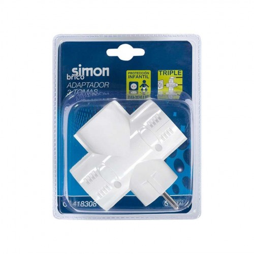 ADAPTADOR TRIPLE LATERAL 16A 250V BLANCO Simon