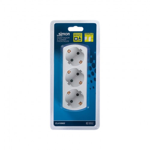ADAPTADOR TRIPLE FRONTAL 16A 250V BLANCO SIMON