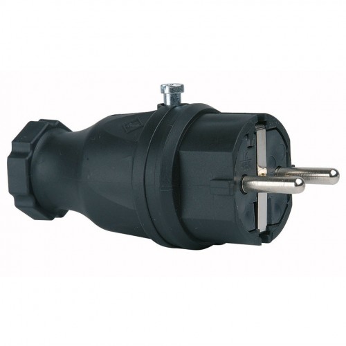 CLAVIJA DE GOMA 100% 16A 250V NEGRA Simon Brico