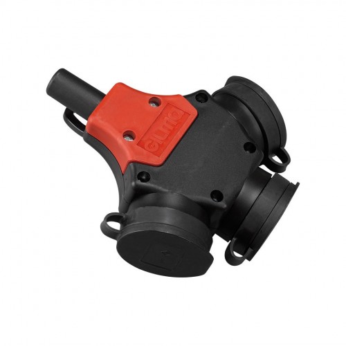 BASE MÓVIL TRIPLE DE GOMA CON TAPA 16A 250V NEGRA/ROJA Simon Brico